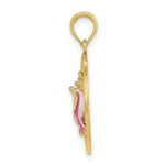 Load image into Gallery viewer, 14K Yellow Gold Enamel Conch Shell With Key West Round Frame Charm Pendant
