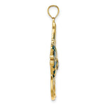 Load image into Gallery viewer, 14K Yellow Gold With Blue Enamel AngelFISH Charm Pendant
