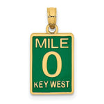 Load image into Gallery viewer, 14K Yellow Gold Enamel Mile Marker 0 / Key West Charm Pendant
