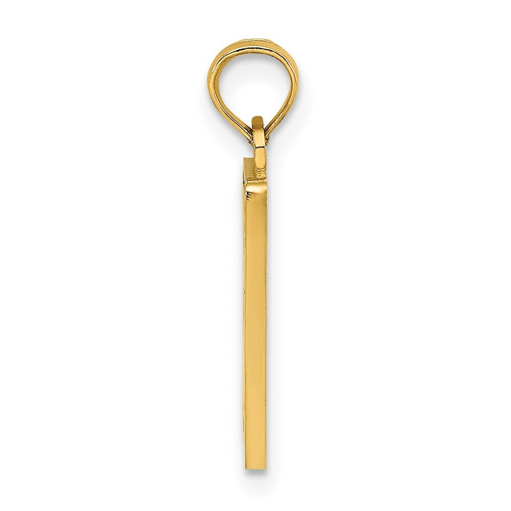 14K Yellow Gold Enamel Mile Marker 0 / Key West Charm Pendant