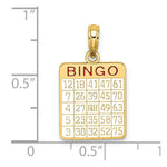 Load image into Gallery viewer, 14K Yellow Gold With Enamel Bingo Card Charm Pendant
