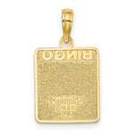Load image into Gallery viewer, 14K Yellow Gold With Enamel Bingo Card Charm Pendant
