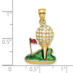 Load image into Gallery viewer, 14K Yellow Gold With Enamel &amp; 2-D Golf Ball Charm Pendant
