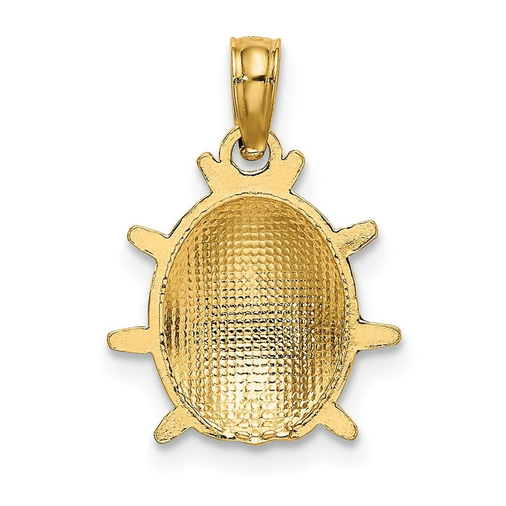 14K Yellow Gold 3-D ENAMEL LADYBUG Charm Pendant