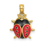 Load image into Gallery viewer, 14K Yellow Gold 3-D ENAMEL LADYBUG Charm Pendant
