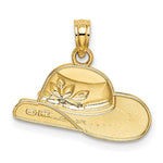 Load image into Gallery viewer, 14K Yellow Gold Polished 2-D RED Enamel Hat Charm Pendant
