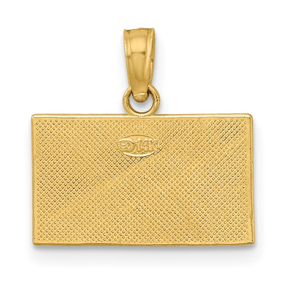 Dive Scuba Diving Flag Marker i 14K Yellow Gold - Red & White Enamel
