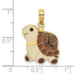 Load image into Gallery viewer, 14K Yellow Gold With Brown Enamel Turtle Charm Pendant
