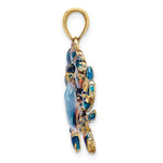 Load image into Gallery viewer, 14K Yellow Gold 2-D Blue Enamel Crab Charm Pendant
