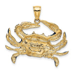 Load image into Gallery viewer, 14K Yellow Gold 2-D Blue Enamel Crab Charm Pendant
