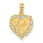 Load image into Gallery viewer, 14K Yellow Gold Love In Heart Charm Pendant
