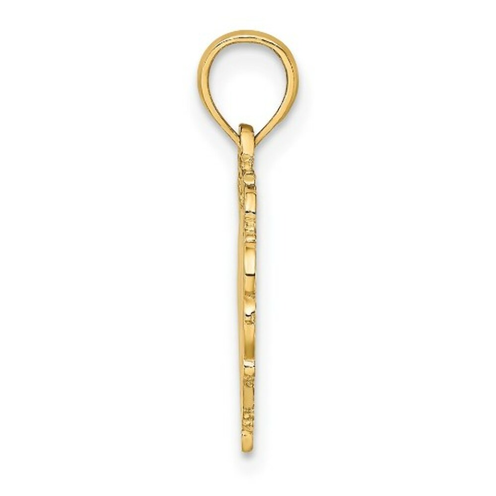 14K Yellow Gold Love In Heart Charm Pendant