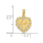 Load image into Gallery viewer, 14K Yellow Gold Love In Heart Charm Pendant
