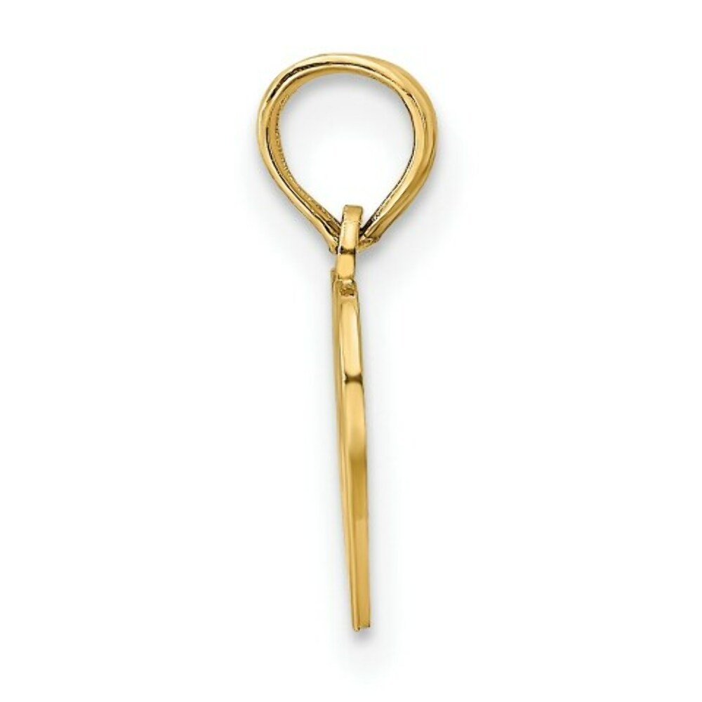 14K Yellow Gold Polished Filigree Heart Pendant