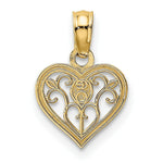 Load image into Gallery viewer, 14K Yellow Gold Polished Filigree Heart Pendant
