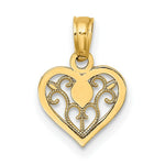 Load image into Gallery viewer, 14K Yellow Gold Polished Filigree Heart Pendant
