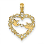 Load image into Gallery viewer, 14K Yellow Gold Polished Love Birds in Heart Pendant

