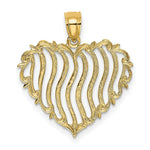 Load image into Gallery viewer, 14K Yellow Gold Polished and Engraved Heart Charm Pendant
