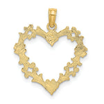 Load image into Gallery viewer, 14K Yellow Gold Cut-Out Floral Heart Charm Pendant
