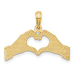 Load image into Gallery viewer, 14K Yellow Gold Hands Forming a Heart Charm Pendant
