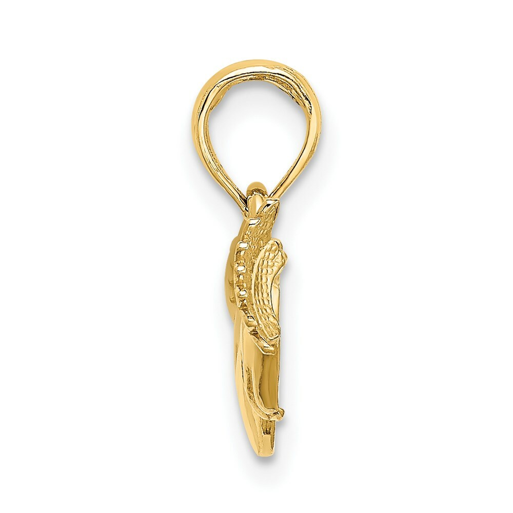 14K Yellow Gold Hands Holding Heart Charm Pendant
