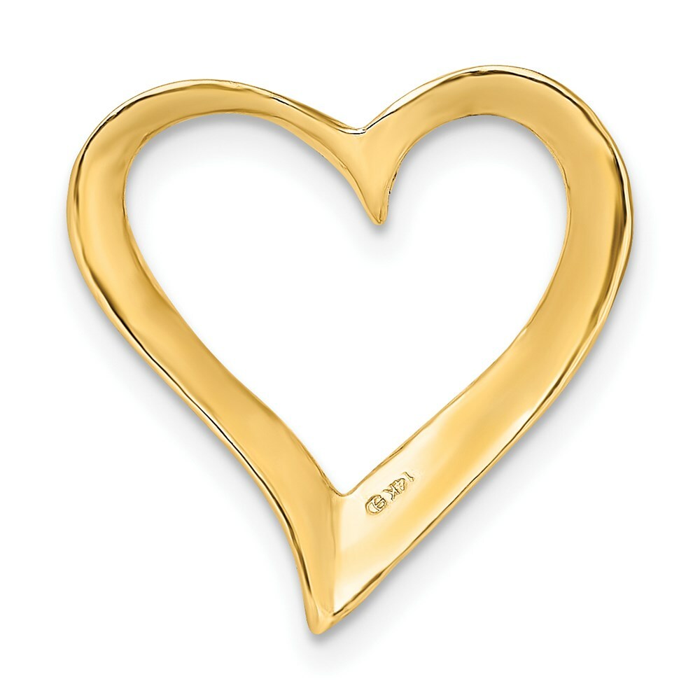 14K Yellow Gold 2-D Large Floating Heart Slide