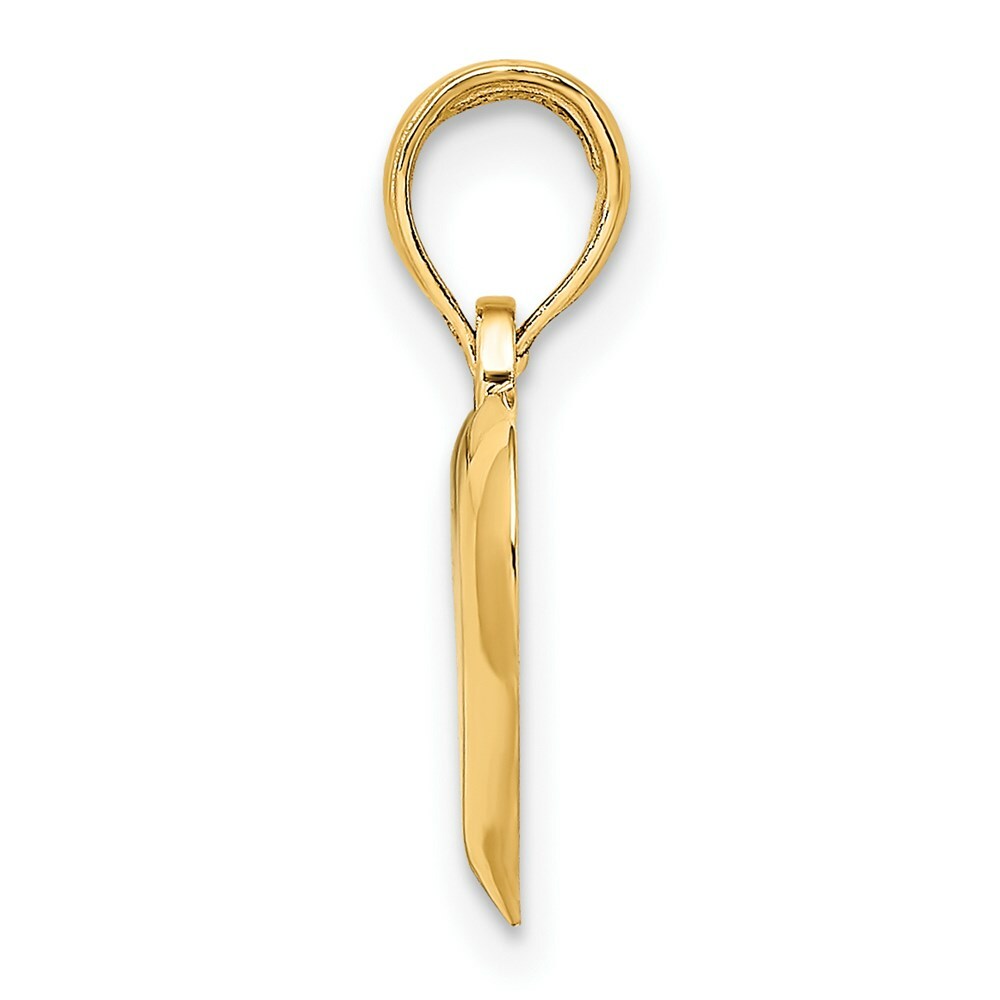 14K Yellow Gold 2-D & Polished Teardrop Heart Charm Pendant