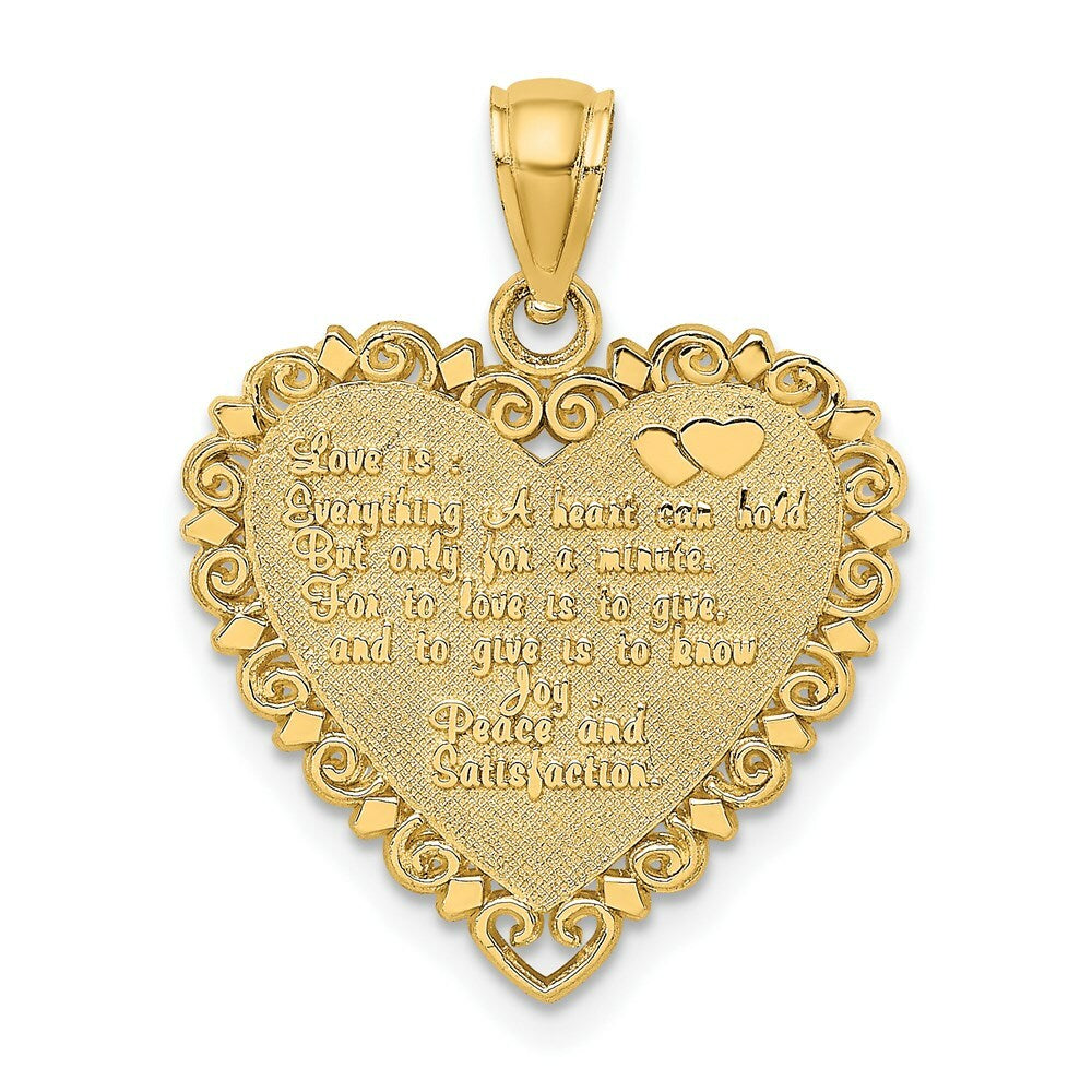 14K Yellow Gold Love IS...HEART Charm Pendant