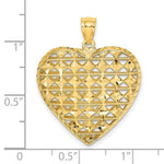 Load image into Gallery viewer, 14K Yellow Gold Diamond-cut 3-D Puffed Heart With Marquise Pattern Charm Pendant
