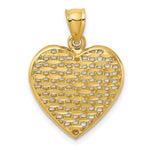 Load image into Gallery viewer, 14K Yellow Gold 3-D &amp; Diamond-cut Puffed Heart Charm Pendant
