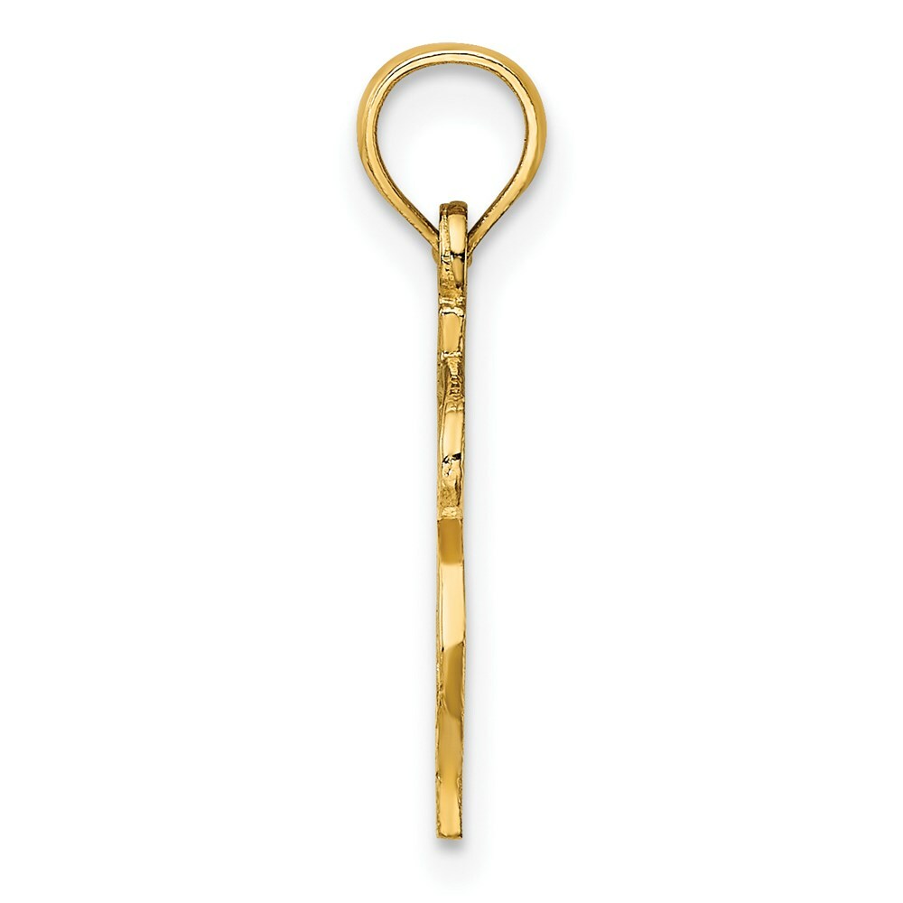 14K Yellow Gold DOLLAR SIGN Charm Pendant