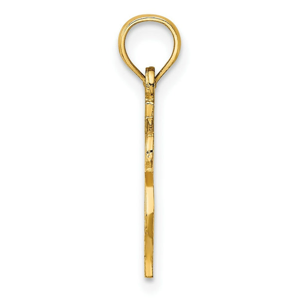 14K Yellow Gold DOLLAR SIGN Charm Pendant