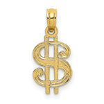 Load image into Gallery viewer, 14K Yellow Gold DOLLAR SIGN Charm Pendant
