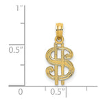 Load image into Gallery viewer, 14K Yellow Gold DOLLAR SIGN Charm Pendant

