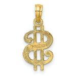 Load image into Gallery viewer, 14K Yellow Gold DOLLAR SIGN Charm Pendant
