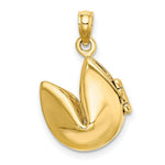 Load image into Gallery viewer, 14K Yellow Gold 3-D Moveable Fortune Cookie Charm Pendant
