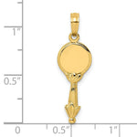 Load image into Gallery viewer, 14K Yellow Gold 3-D HAND MIRROR Charm Pendant
