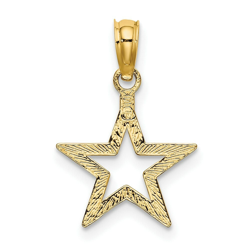 14K Yellow Gold Cut-out Star Charm Pendant