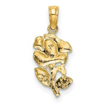 Load image into Gallery viewer, 14K Yellow Gold 2-D Polished Rose Charm Pendant
