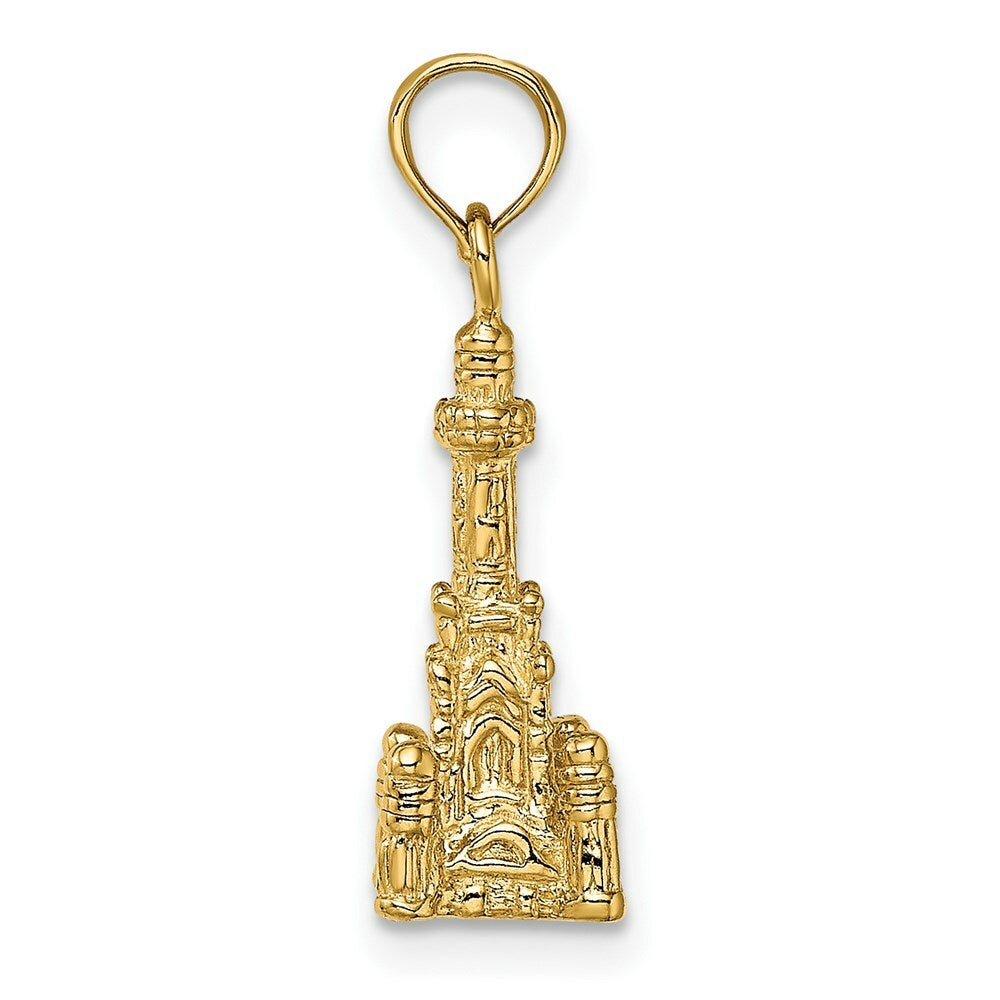 14K Yellow Gold 3-D CHICAGO WATER TOWER Charm Pendant