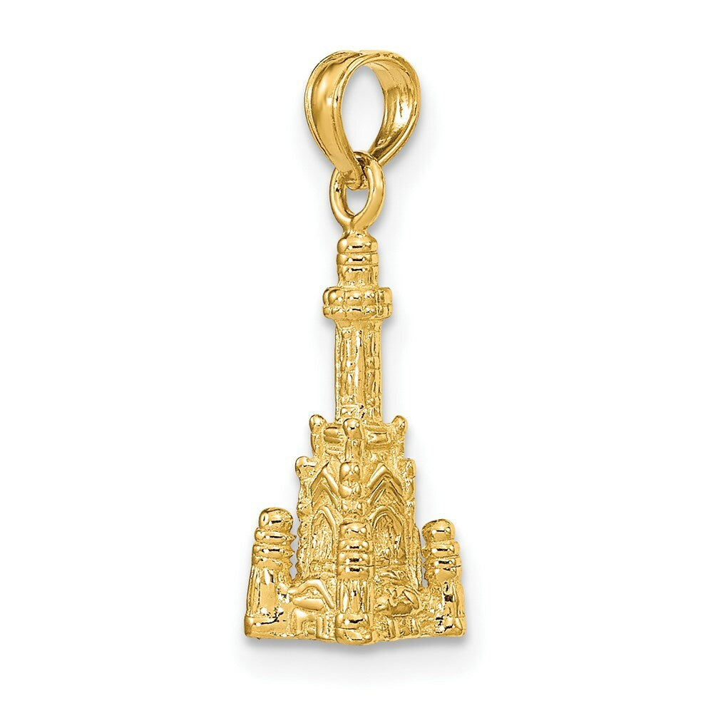 14K Yellow Gold 3-D CHICAGO WATER TOWER Charm Pendant
