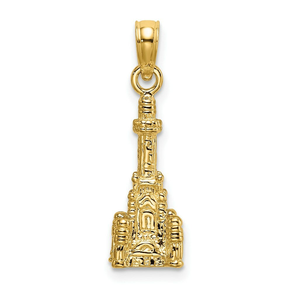 14K Yellow Gold 3-D CHICAGO WATER TOWER Charm Pendant