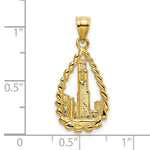 Load image into Gallery viewer, 14K Yellow Gold SEAR'S TOWER &amp; OTHERS IN TEARDROP FRAME Charm Pendant
