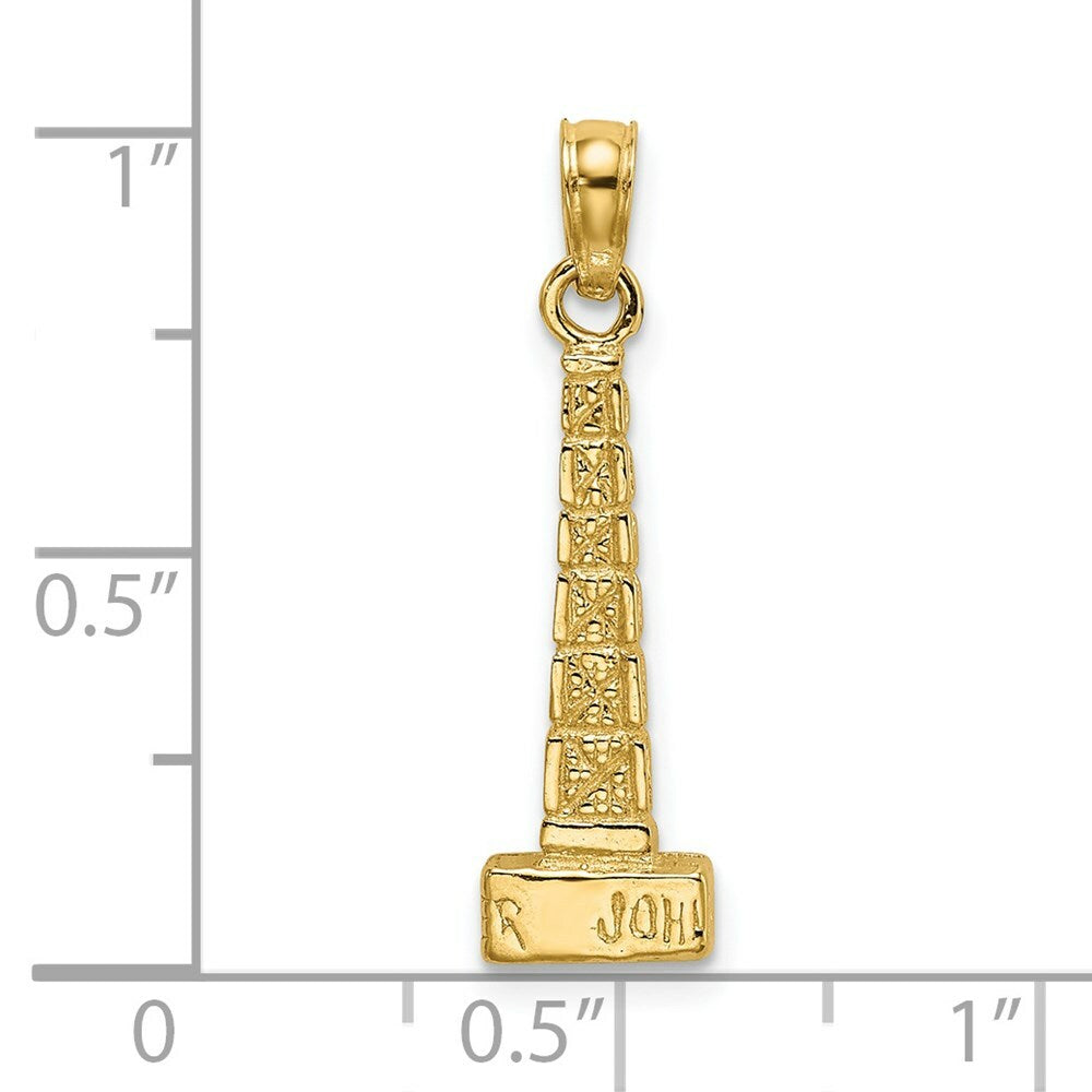 14K Yellow Gold 3-D JOHN HANCOCK BUILDING, CHICAGO Charm Pendant