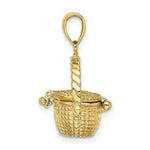 Load image into Gallery viewer, 14K Yellow Gold 3-D Moveable NANTUCKET BASKET Charm Pendant
