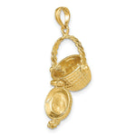 Load image into Gallery viewer, 14K Yellow Gold 3-D Moveable NANTUCKET BASKET Charm Pendant
