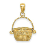 Load image into Gallery viewer, 14K Yellow Gold 3-D Moveable NANTUCKET BASKET Charm Pendant
