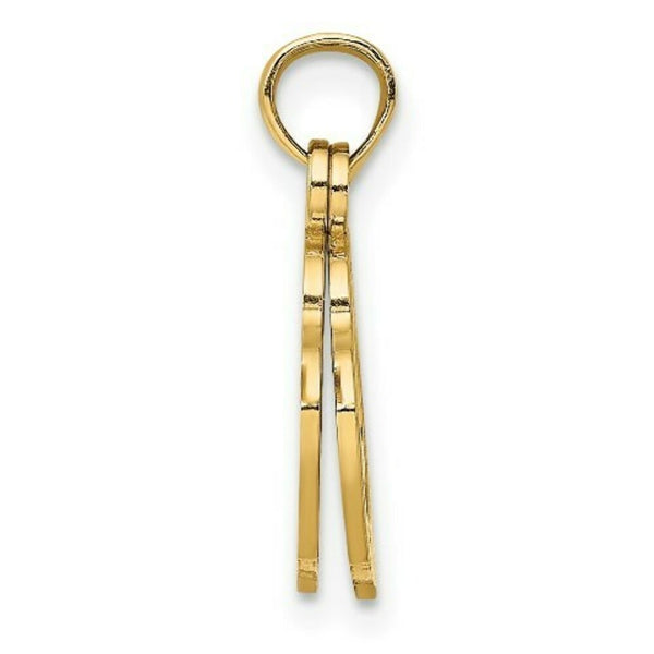 14K Yellow Gold Moveable HANDCUFFS Charm Pendant