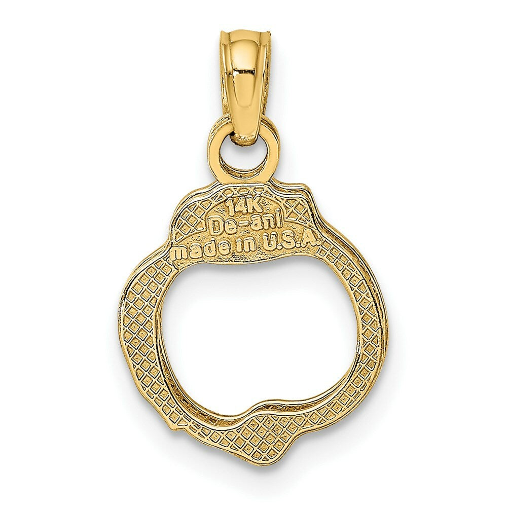 14K Yellow Gold Moveable HANDCUFFS Charm Pendant