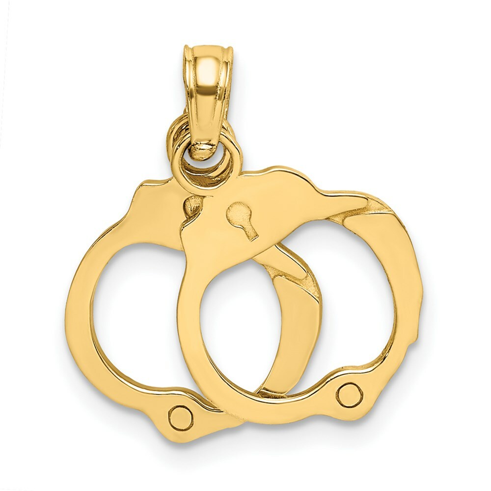 14K Yellow Gold Moveable HANDCUFFS Charm Pendant